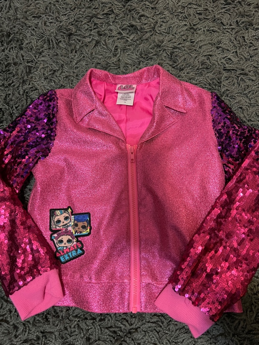 L.O.L. Surprise! Shimmer Pink Sequin Sleeve Jacket